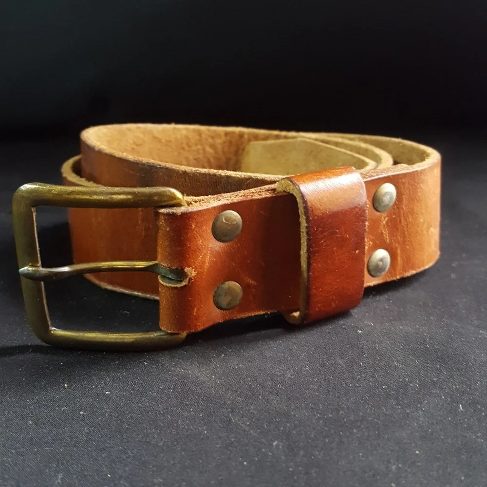 Vintage Brown Leather Belt